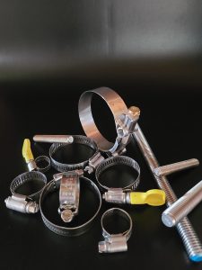 1 STAINLESS HOSE CLAMPS - ALL THERAD ROD - STUDS 1 STAINLESS HOSE CLAMPS ALL THERAD ROD STUDS
