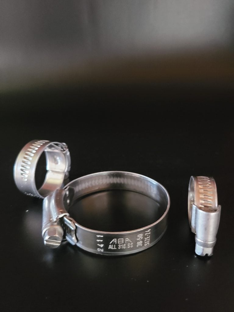 Stainless Hose Clamps 3 3 ALL 316 STAINLESS WORM DRIVE NON PERFORATED CLAMPS